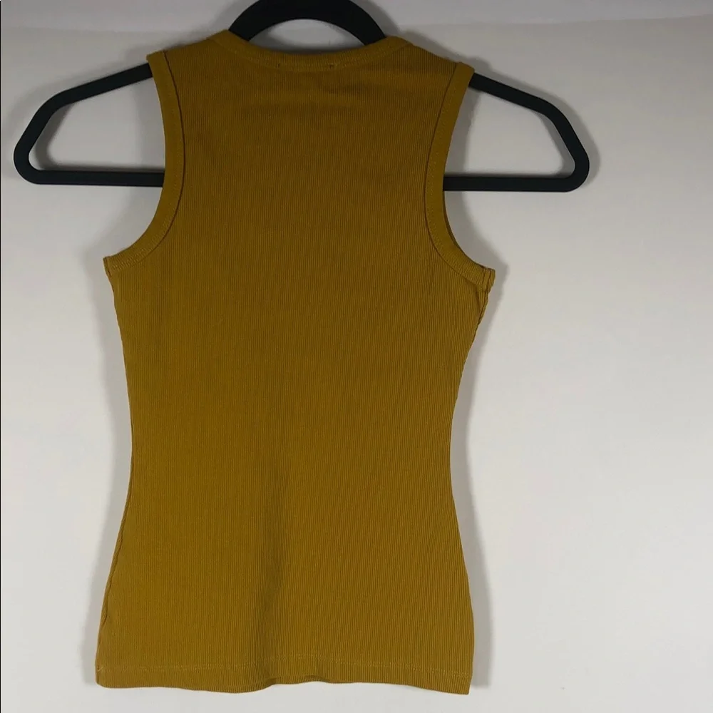 Saint + Sofia Yellow Ribbed Tank Top - Picture 6 of 6